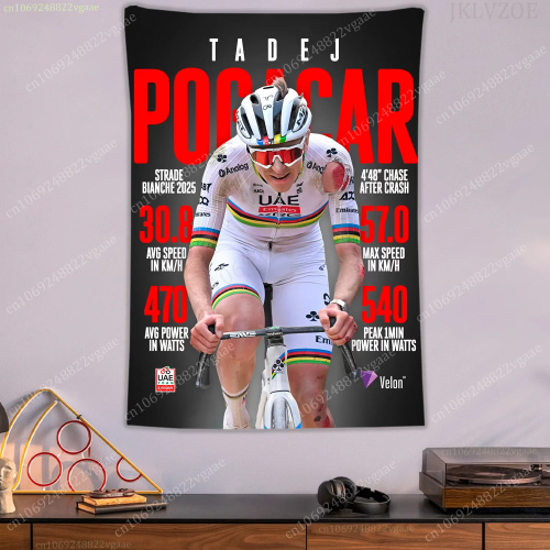 Гобелен Tadej Pogacar, велосипедный постер, настенные гобелены, украшение для спальни, эстетические таписы, флаг, велосипедные обои, дорожный велосипед