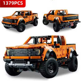 1379 шт. технические строительные блоки Ford Raptors F-150 пикап грузовик спортивный автомобиль Модель гоночного автомобиля игрушки для детей подарок