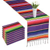 6 упаковок мексиканского одеяла Serape, дорожка для стола, красочная полосатая бахрома для мексиканского дня рождения, свадьбы, праздничного украшения