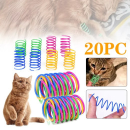 Спиральные пружины для котенка, игрушки для кошек, интерактивный калибр, весенняя игрушка для кошек, красочные пружины, игрушка для кошек, товары для домашних животных