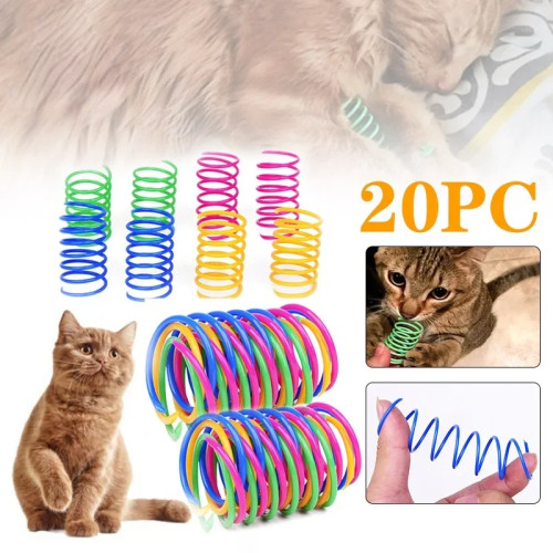 Спиральные пружины для котенка, игрушки для кошек, интерактивный калибр, весенняя игрушка для кошек, красочные пружины, игрушка для кошек, товары для домашних животных