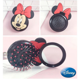 Портативная карманная расческа Disney с Микки Маусом, массажная Складная Щетка для волос для девушек с зеркалом, инструменты для укладки, карманное мини-зеркало, лидер продаж