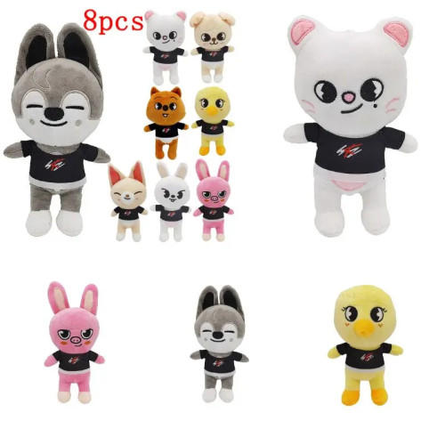 SKZ 8 шт./компл. плюшевая 20 см Kawaii Stray Kid милая плюшевая мультяшная кукла Kawaii-компаньон для детей, взрослых, фанатов, подарки