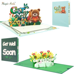 Всплывающая открытка 3D Get Well Soon Поздравительная открытка со светом