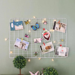Украшение стены дома DIY Art Железная сетка Декор Фоторамка Открытки Хранение Настенный художественный дисплей Стеллаж для хранения Держатель Полка Органайзер