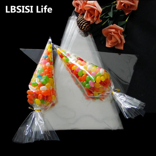 LBSISI Life, профессиональный многоразовый кондитерский мешок для украшения торта, прозрачный OPP-мешок с завязками, высокое качество, 50/100 шт.