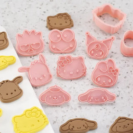Набор формочек для печенья с героями мультфильмов «Hello Kitty», милая фигурка Sanrio Kuromi Cinnamoroll, форма для моделирования десерта, кухонные принадлежности, инструменты