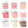 50 шт., прозрачные пакеты для конфет, розовые цветы, пластиковые пакеты для печенья, детский душ, день рождения, вечеринка, выпечка, печенье, упаковка, свадебный декор