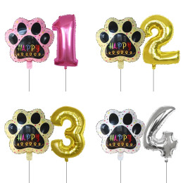 2 шт./компл. Let us Pawty Big Dog PAWS, алюминиевые воздушные шары, 30-дюймовая фигурка 1, 2, 3, 4 года, украшение для дня рождения, воздушный шар для ребенка