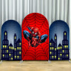 Тема Marvel, арочный фон с изображением Человека-паука, чехлы для мальчика, украшения для дня рождения, фотография, фон, стены, принадлежности для детского душа