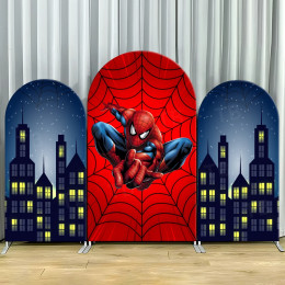 Тема Marvel, арочный фон с изображением Человека-паука, чехлы для мальчика, украшения для дня рождения, фотография, фон, стены, принадлежности для детского душа