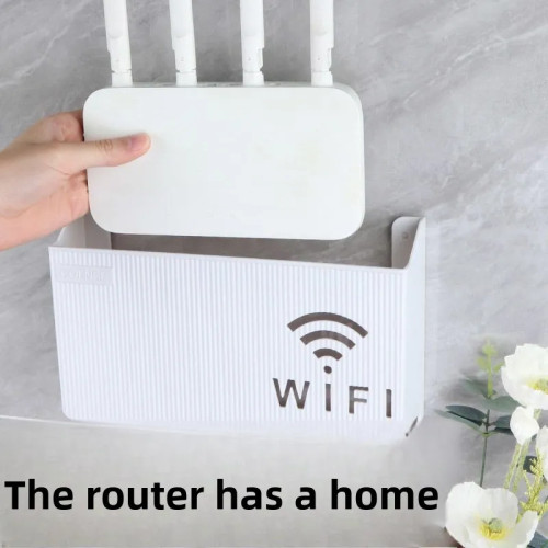 Настенная полка для Wi-Fi-маршрутизатора — ящик для хранения из АБС-пластика с кабелем, подвесной органайзер для удлинителей и домашнего декора