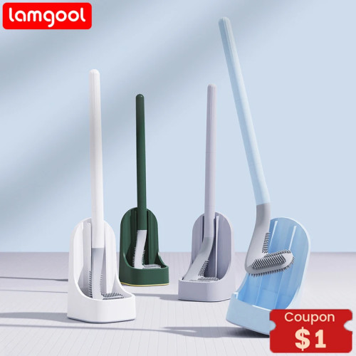 Силиконовые щетки для унитаза Lamgool для гольфа с держателем, щетка для чистки туалета, мягкие щетинки, аксессуары для ванной комнаты, чистящие инструменты