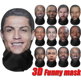 Новая забавная маска с 3D принтом, эластичная сетчатая маска, полнолицевая маска для мужчин и женщин, головные уборы для косплея, модная шляпа с капюшоном в стиле хип-хоп, головной убор