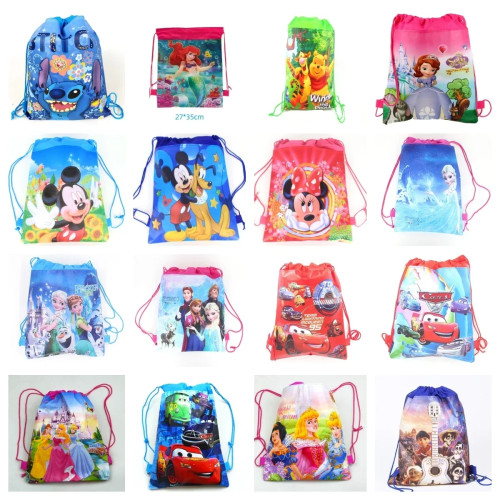 Disney Frozen McQueen Cars Микки Минни София Шесть принцесс Винни Стич Русалка Пикачу Нетканая сумка Товары для дня рождения