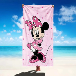 Пляжное полотенце Minnie Pink Heart Sweet, махровые банные полотенца из микрофибры для йоги, путешествий, плавания, фитнеса и кемпинга