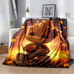 Cartoon I Am Groot printed blankets Picnic blanket Warm Flannel blankets Home bed linings blankets for beds Birthday Gift