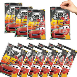 Сумка Lightning McQueen, пластиковая сумка для конфет, подарочная сумка с ручкой для автомобилей Диснея для детей, украшение на день рождения, товары для вечеринок