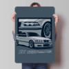 Металлический знак BMW E36, искусство детской росписи, жестяной знак для гаража, настенное украшение, декор для комнаты, ретро, кафе, бар, мужская пещера для дома