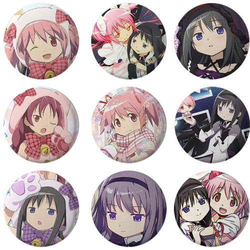 58 мм ручная работа Puella Magi Madoka Magica броши манга рисунок косплей значок DIY рюкзак одежда ювелирные аксессуары кнопка булавка