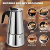 Кофеварка Moka Pot на 2/4/6 чашек, кофеварка Moka Pot из нержавеющей стали, итальянская кофемашина подходит для индукционных плит, аксессуары для кофе