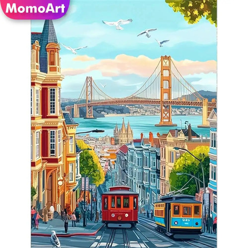 Momoart Cat Алмазная картина Животное Красочная Алмазная мозаика Картина Стразы Луна Настенный декор