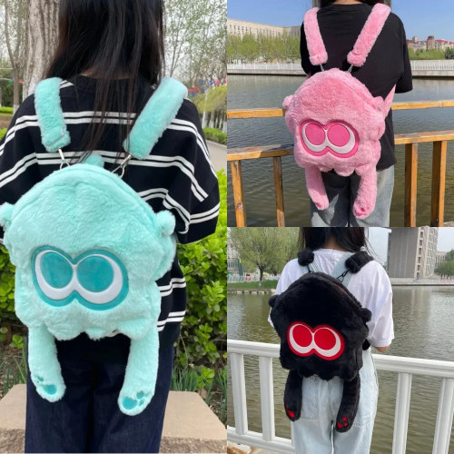 2024 Splatooned 3 рюкзак с осьминогом, большая вместительная сумка на плечо, плюшевая сумка Kawaii с инкрустацией, мягкая мягкая сумка с животными для фанатов, подарок для девочек