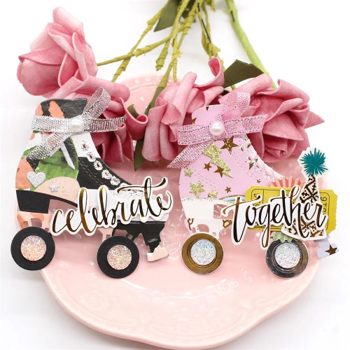 KSCRAFT Rollerskate металлические трафареты для DIY Скрапбукинг декоративное тиснение DIY бумажные карты
