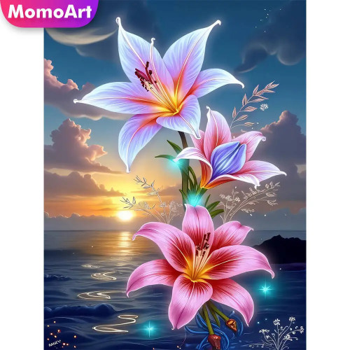 Momoart Cat Алмазная картина Животное Красочная Алмазная мозаика Картина Стразы Луна Настенный декор