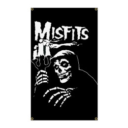 QLflag 3x5 футов Misfits черный металлический Harajuku смешной принт полистирол уличный флаг