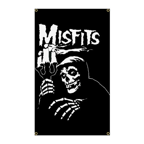 QLflag 3x5 футов Misfits черный металлический Harajuku смешной принт полистирол уличный флаг