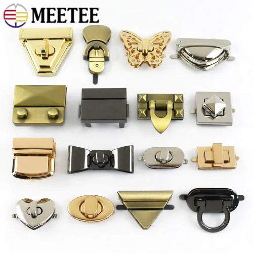 Meetee, 2 шт., сумка, поворотный замок, металлические замки, пряжка, декор для сумки, застежка, сделай сам, сменная фурнитура для сумок, аксессуары