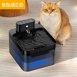 Автоматический фонтан ROJECO для кошек, беспроводной дозатор воды для домашних животных, с ИК-датчиком, 2,2 л