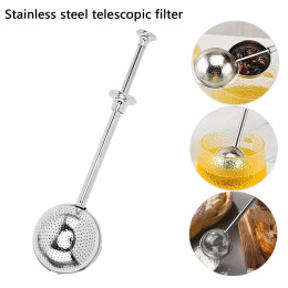 Телескопический сферический чайный фильтр из нержавеющей стали 304, кухонный чайный сервиз, разбрасыватель сахара для выпечки, фильтр-ложка, кухонные инструменты