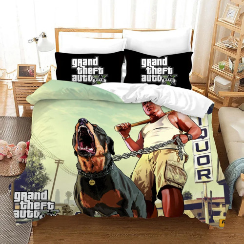 Комплект постельного белья Game GTA V, пододеяльники с героями мультфильмов, наволочка Grand Theft Auto 5, одеяло, комплекты постельного белья, постельное белье (без простыни)