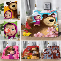 M-Masha And The B-Bears Printed Blanket Picnic Blankets Warm Blanket Soft and Comfortable Blanket Home Travel Birthday Gift