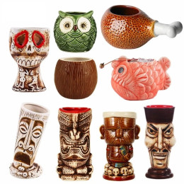 Новые Гавайские кружки Tiki, Коктейльная чашка, кружка для пива, напитков, кружка для вина, керамическая кружка Islander Tiki