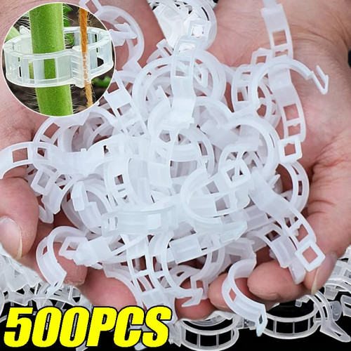 500/50 шт. зажимы для поддержки растений, многоразовые пластиковые соединения, фиксирующий зажим для виноградной лозы, держатель для помидоров, винограда, овощных растений, пряжка, садовый инструмент