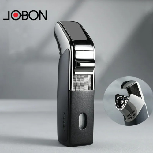 2024 JOBON Creative 3-пламенная газовая ветрозащитная прямая зажигалка металлическая зажигалка для сигар металлическая уличная зажигалка для кемпинга