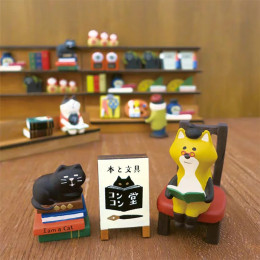 1 шт., японский Zakka Cat, книжный магазин, украшение для сцены, украшение для книжной полки, коллекционный домашний декор, игрушка из смолы, японские украшения «сделай сам»