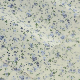 Blue Flower Classic Style Cotton Plain Fabric for Beginner's Practice Doll Sewing Telas Tecido Art Work Patchwork Clothing Cloth