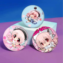Броши в стиле аниме Super Sonico, милый значок с героями мультфильмов, куртка, джинсы, булавка с лацканами, подарочный аксессуар