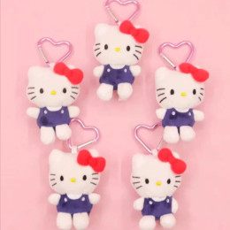 Плюшевая подвеска Sanrio Hello Kitty в форме сердца на пуговицах, подходящая для мужских и женских рюкзаков, дорожных сумок, аксессуаров-подвесок