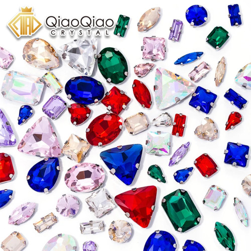 Серебряный коготь, стразы, смешанная форма, прозрачное желе, конфеты AB, стеклянный кристалл, пришить стразы, свадебное платье, обувь, сумки, отделка своими руками