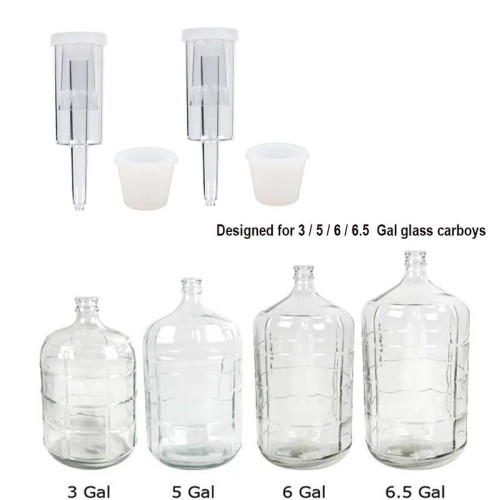 Пластиковый воздушный замок и силиконовый булочка Carboy для изготовления вина и пива Kombucha (2 шт. в упаковке)