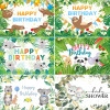 Тема Коалы День Рождения Baby Shower Сафари Джунгли Животное Коала Медведь Тропические Зеленые Листья Фотография Баннер Портрет На Заказ
