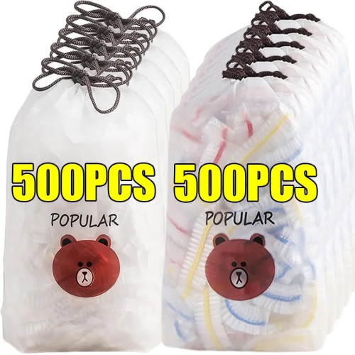 500/100 шт. одноразовые чехлы для пищевых продуктов, пластиковые эластичные уплотнительные колпачки для сохранения свежести, чехлы для пищевых продуктов, бахилы, упаковка, обертывания, пакеты, оптовая продажа