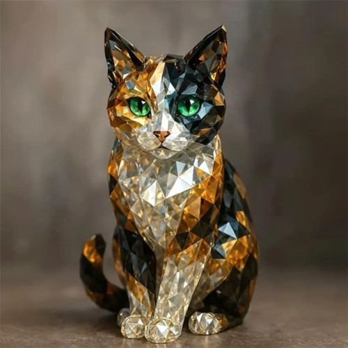 Подвесные украшения, хрустальная акриловая скульптура котенка/статуя кошки на столешнице для домашних окон и украшения для вечеринок