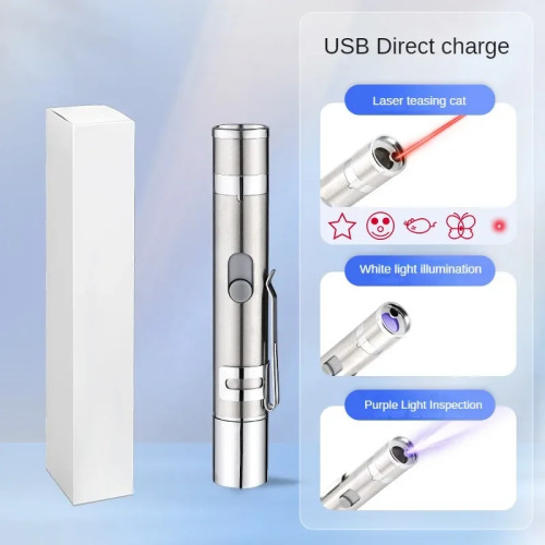 Усовершенствованная многофункциональная игрушка с USB-зарядкой, инфракрасная лазерная проекция, интерактивная кошачья палочка для домашних животных, товары для активного отдыха