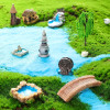 Миниатюрный набор Fairy Garden с мостом, маяком, водяным колодеем и прудом для DIY ремесло, украшение для газона, декор, крошечные аксессуары для фигурок
